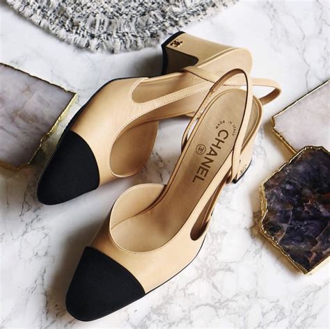 chanel style slingback shoes.